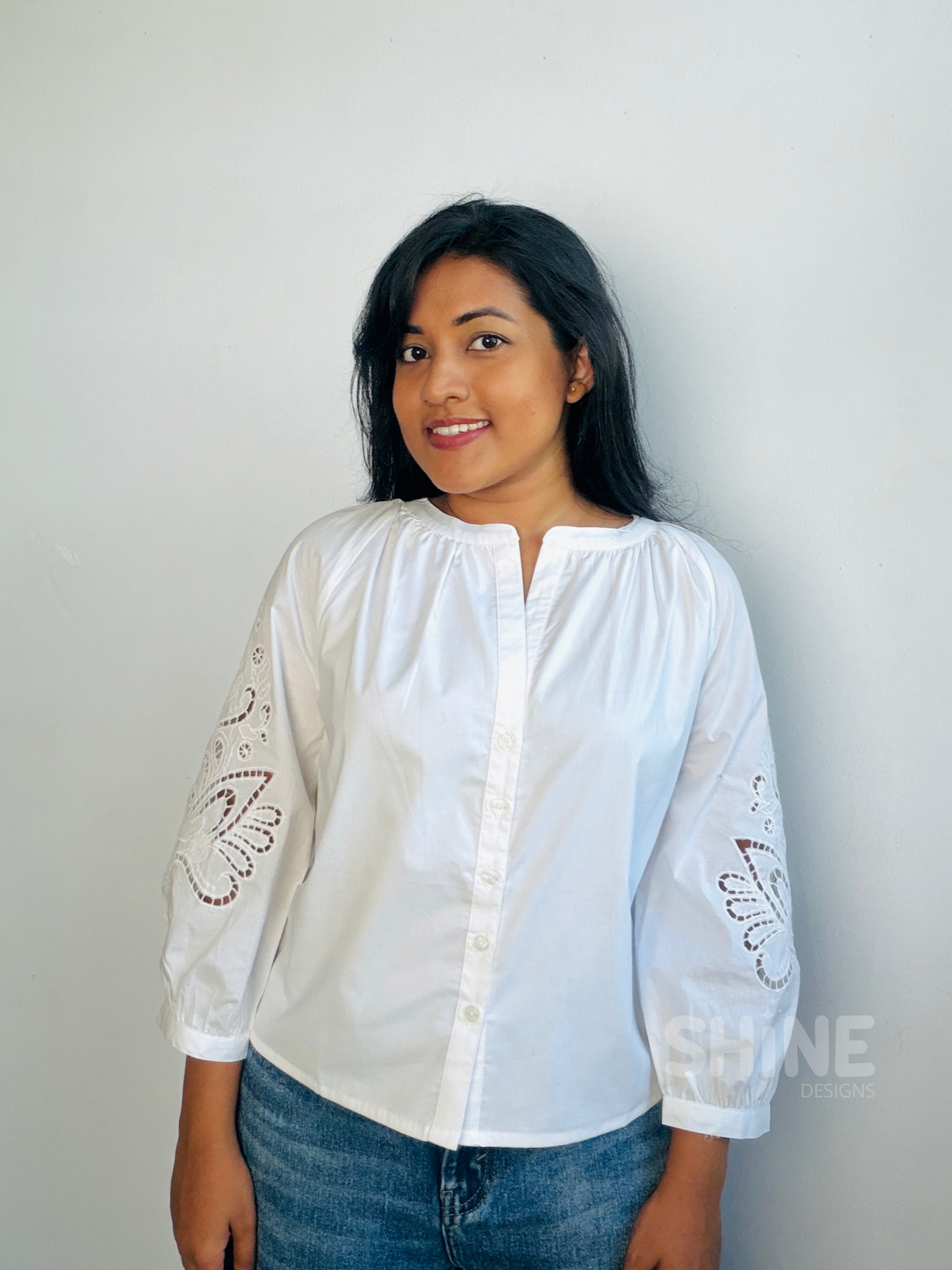 Imported White Cutwork Blouse